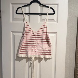 Pink Lily White and Red Striped Tank Top